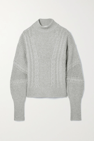 유럽직배송 베로니카비어드 스웨터 VERONICA BEARD Bertilda paneled cable-knit sweater 46376663162632171
