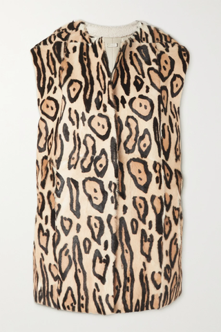 유럽직배송 우트존 UTZON Vela paneled leopard-print shearling vest 1647597277106241