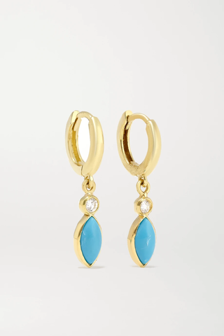 유럽직배송 제니퍼메이어 귀걸이 JENNIFER MEYER Mini Clover 18-karat gold diamond hoop earrings 46353151655477099