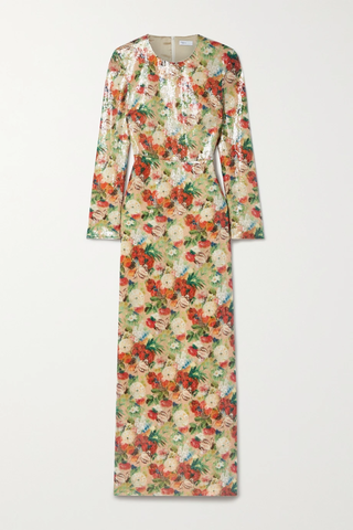 유럽직배송 로제타게티 ROSETTA GETTY Floral-print sequined tulle gown 46376663162352630