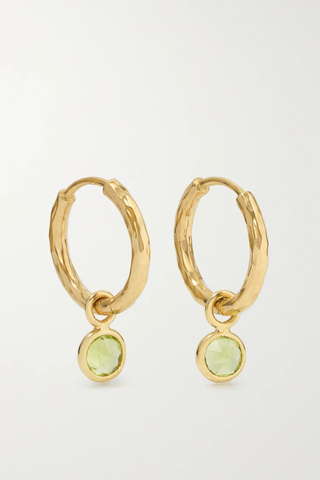 유럽직배송 옥타비아 엘리자베스 귀걸이 OCTAVIA ELIZABETH + NET SUSTAIN Nesting Gem Petite Gabby 18-karat recycled gold peridot hoop earrings 1647597283369074