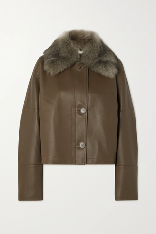 유럽직배송 빈스 자켓 VINCE Faux fur-trimmed paneled leather jacket 1647597277498510