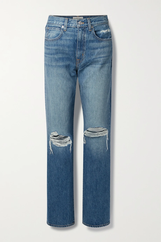 유럽직배송 실버레이크 청바지 SLVRLAKE + NET SUSTAIN London distressed high-rise straight-leg jeans 43769801097383680