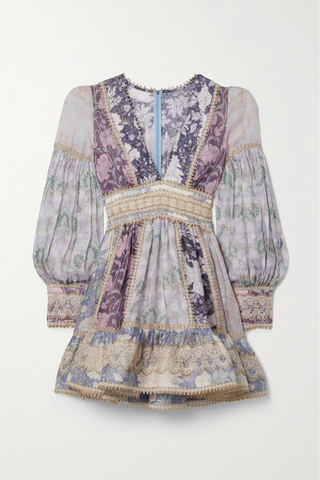 유럽직배송 짐머만 미니원피스 ZIMMERMANN Celestial crochet-trimmed floral-print linen and silk-blend voile mini dress 46376663162646037