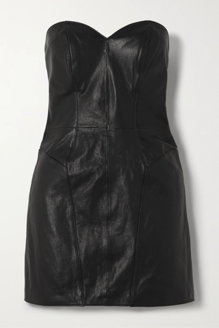 유럽직배송 ENVELOPE 1976 Beverly strapless paneled leather mini dress 46376663162676823