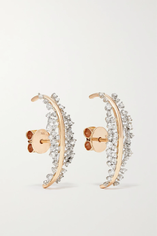 유럽직배송 ANANYA Scatter 18-karat rose and white gold diamond earrings 38063312419525446
