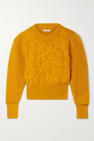 유럽직배송 제이슨우 스웨터 JASON WU Embroidered pointelle-knit merino wool sweater 46376663162399675