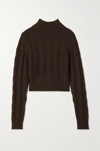 유럽직배송 르카샤 스웨터 LE KASHA + NET SUSTAIN Murano cropped cable-knit organic cashmere turtleneck sweater 43769801097664145