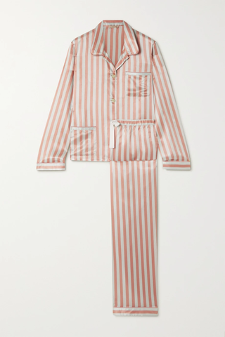 유럽직배송 모간레인 파자마세트 MORGAN LANE Ruthie Chantal striped satin pajama set 1647597295582758