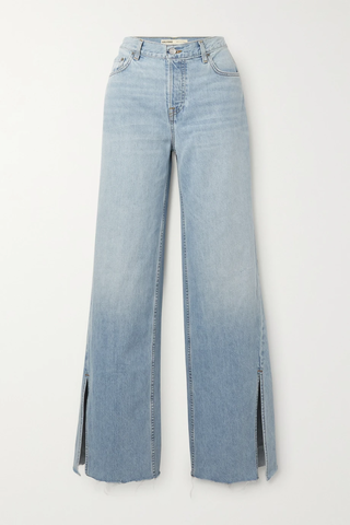 유럽직배송 GRLFRND Markie distressed low-rise wide-leg jeans 1647597288143583