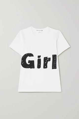 유럽직배송 꼼데가르송 티셔츠 COMME DES GARÇONS GIRL Printed cotton-jersey T-shirt 1647597289663508