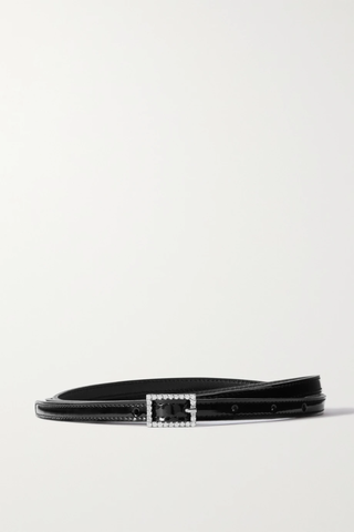 유럽직배송 생로랑 여성벨트 SAINT LAURENT Crystal-embellished patent-leather belt 1647597287608011