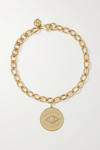 유럽직배송 시드니에반 팔찌 SYDNEY EVAN Evil Eye Coin 14-karat gold diamond bracelet 25458910981824797
