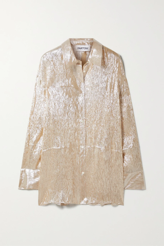 유럽직배송 파토우 셔츠 PARTOW Daria paneled metallic silk-blend chiffon shirt 46376663162731780