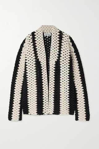 유럽직배송 파토우 가디건 PARTOW Oz oversized striped open-knit cotton-blend cardigan 46376663162731772