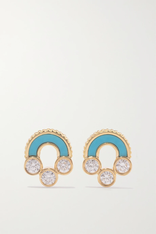 유럽직배송 빌티에 귀걸이 VILTIER Magnetic 18-karat gold, turquoise and diamond earrings 1647597282906364