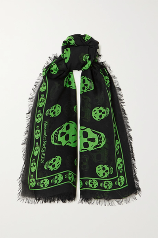 유럽직배송 알렉산더맥퀸 스카프 ALEXANDER MCQUEEN Skull fringed printed modal and silk-blend scarf 1647597290087075