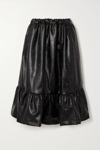 유럽직배송 꼼데가르송 스커트 COMME DES GARÇONS GIRL Embroidered polka-dot faux leather midi skirt 1647597289663498
