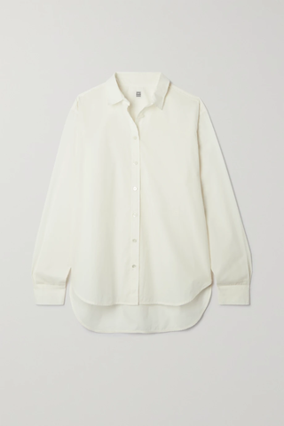 유럽직배송 토템 셔츠 TOTÊME Embroidered cotton-blend poplin shirt 43769801094967924