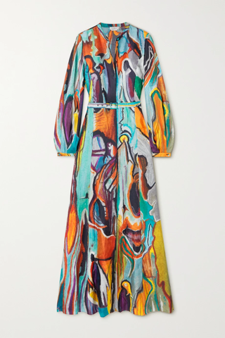 유럽직배송 가브리엘허스트 원피스 GABRIELA HEARST Massey belted printed silk-twill maxi dress 46376663162716743