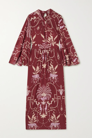 유럽직배송 요한나오르티츠 원피스 JOHANNA ORTIZ Hanging Garden printed silk-satin maxi dress 43769801095795297