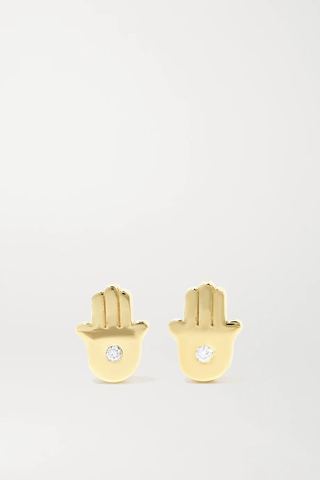 유럽직배송 제니퍼메이어 귀걸이 JENNIFER MEYER Mini Hamsa 18-karat gold diamond earrings 2204324138694551