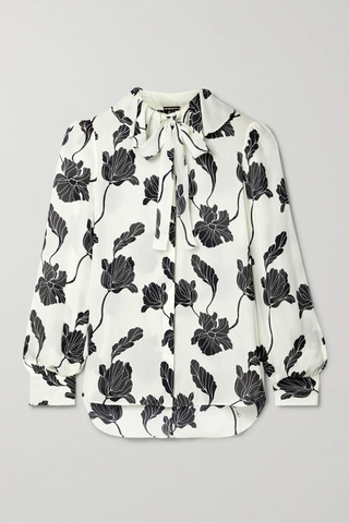유럽직배송 아담립스 블라우스 ADAM LIPPES Floral-print silk crepe de chine blouse 46376663162724389