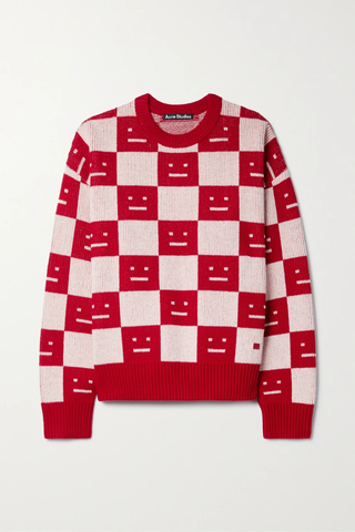 유럽직배송 아크네스튜디오 스웨터 ACNE STUDIOS Checked jacquard-knit wool sweater 38063312420351799