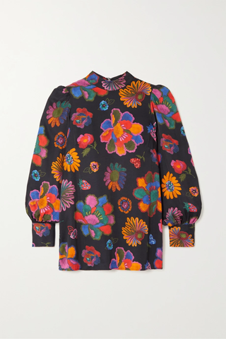 유럽직배송 팜리오 블라우스 FARM RIO Floral-print poplin blouse 45666037505076442