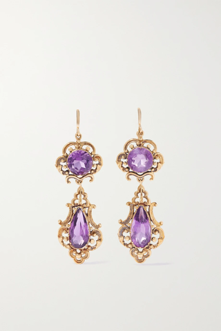 유럽직배송 프레드레이튼 귀걸이 FRED LEIGHTON Victorian Era 14-karat gold amethyst earrings 1647597286387848