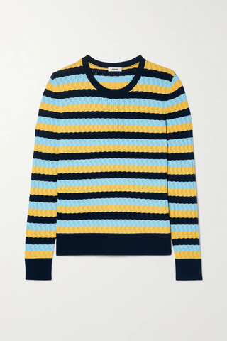 유럽직배송 제이슨우 스웨터 JASON WU Striped pointelle-knit sweater 43769801095606217