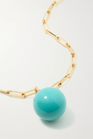 유럽직배송 마테오 목걸이 MATEO Gum Ball 14-karat gold, turquoise and diamond necklace 45666037504942602