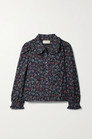 유럽직배송 THE GREAT. The Pintuck Hemingway floral-print cotton-corduroy blouse 45666037505189113
