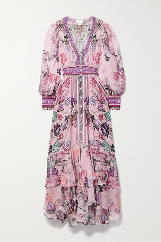 유럽직배송 카밀라 원피스 CAMILLA Embellished ruffled printed silk-crepe and chiffon maxi dress 46376663162566110