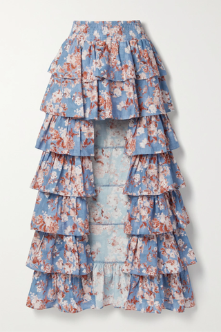 유럽직배송 캐롤라인 콘스타스 스커트 CAROLINE CONSTAS Calista asymmetric tiered floral-print cotton-voile maxi skirt 45666037504919978