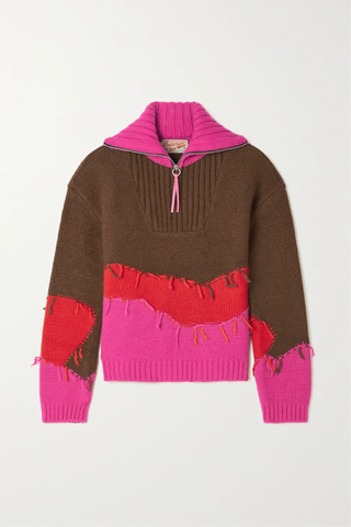 유럽직배송 앤더슨벨 스웨터 ANDERSSON BELL Mountain striped wool-blend half-zip sweater 1647597286299491