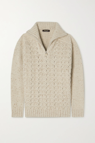 유럽직배송 로로피아나 스웨터 LORO PIANA Cable-knit baby cashmere half-zip sweater 45666037504765644