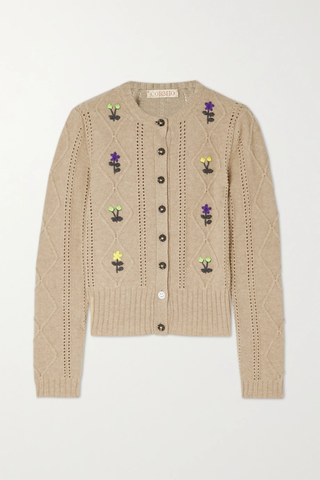 유럽직배송 CORMIO Oma embroidered cable-knit wool cardigan 1647597276065801