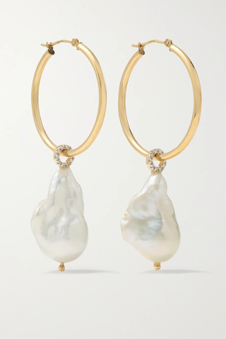유럽직배송 마테오 귀걸이 MATEO 14-karat gold, pearl and diamond earrings 1647597288509383