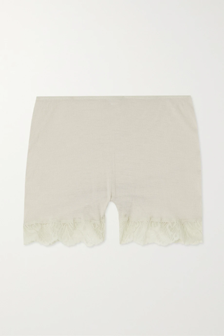 유럽직배송 한로 HANRO + NET SUSTAIN lace-trimmed ribbed cotton shorts 45666037504647451
