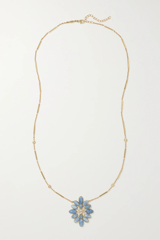 유럽직배송 잭키에이슈 목걸이 JACQUIE AICHE 14-karat gold, opal and diamond necklace 38063312419089241