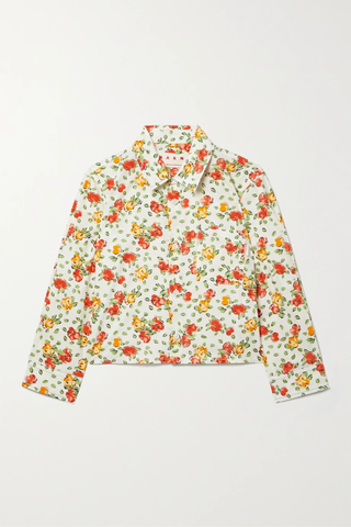유럽직배송 마르니 셔츠 MARNI Cropped floral-print cotton-voile shirt 46376663162660532