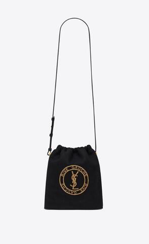 유럽직배송 입생로랑 리브 고쉬 버킷백 SAINT LAURENT rive gauche laced bucket bag in embroidered felt and smooth leather 710261FAAJ61055