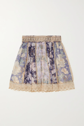 유럽직배송 짐머만 미니스커트 ZIMMERMANN Celestial lace-trimmed floral-print linen and silk-blend mini skirt 46376663162645939