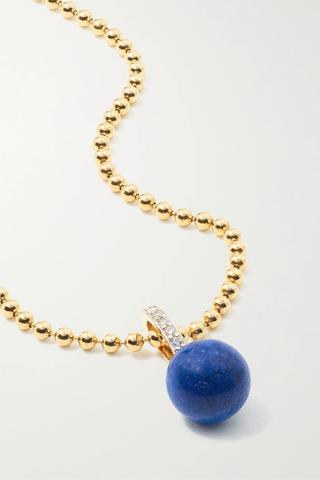 유럽직배송 마테오 목걸이 MATEO Gum Ball 14-karat gold, lapis lazuli and diamond necklace 45666037504942608