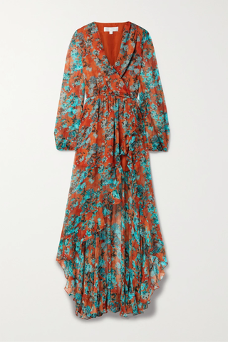 유럽직배송 캐롤라인 콘스타스 원피스 CAROLINE CONSTAS Vivian asymmetric ruffled floral-print silk-chiffon dress 45666037504919985