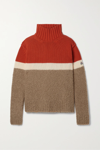 유럽직배송 몽클레어 스웨터 MONCLER Striped wool-blend turtleneck sweater 45666037504745332
