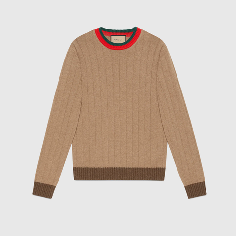 유럽직배송 구찌 스웨터 GUCCI Rib knit camel sweater with Web 721035XKB4A2668
