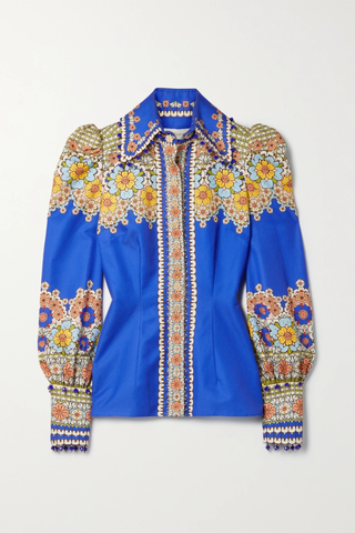 유럽직배송 짐머만 셔츠 ZIMMERMANN Cosmic Zodiac embellished floral-print cotton and linen-blend twill shirt 46376663162646054