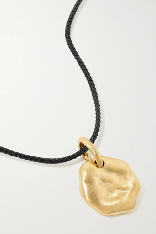 유럽직배송 로렌루빈스키 목걸이 LAUREN RUBINSKI 14-karat gold and leather necklace 1647597282649519